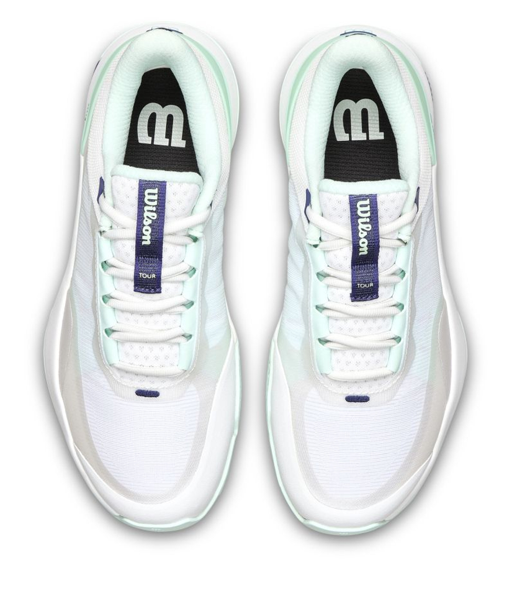 Женские теннисные кроссовки Wilson Intrigue Tour Clay - white/bay/skipper blue