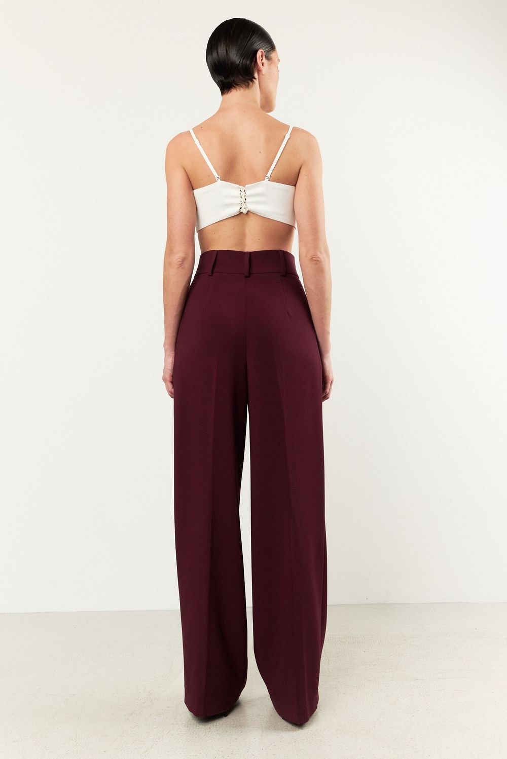 Брюки-палаццо бордовые