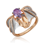 Фантазийное кольцо из комбинированного золота c аметистом Артикул: 01-5553-00-203-1111
