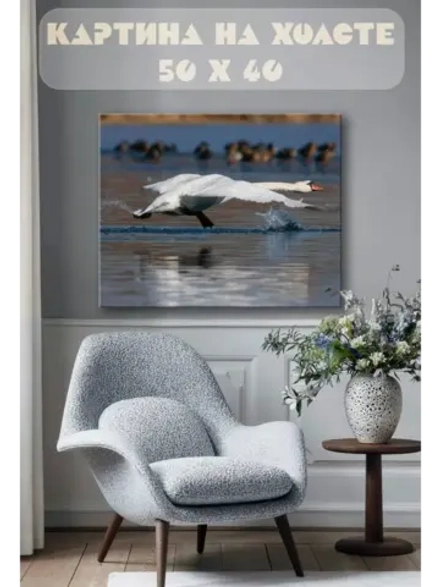 Картина на стену 40 X 50 Лебедь