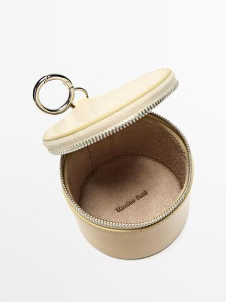 Massimo Dutti Мини-сумка круглая из кожи наппа, ванильный