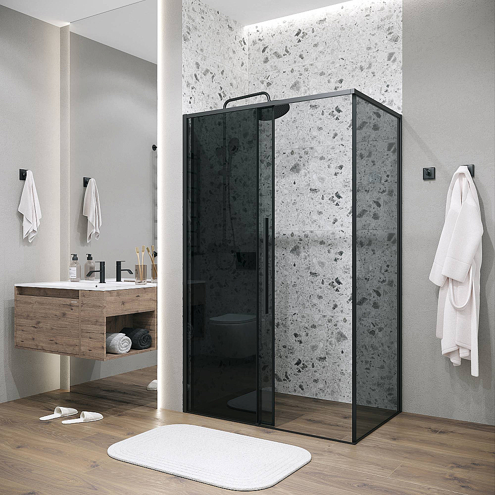 Душевой уголок Grossman Galaxy 120х80 120.K33.01.1280.21.10 стекло тонированное/профиль черный матовый