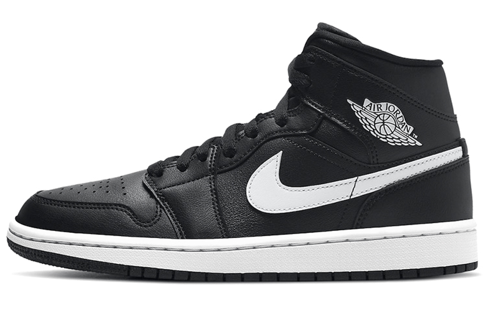 Jordan 1 Mid Black White Women"s