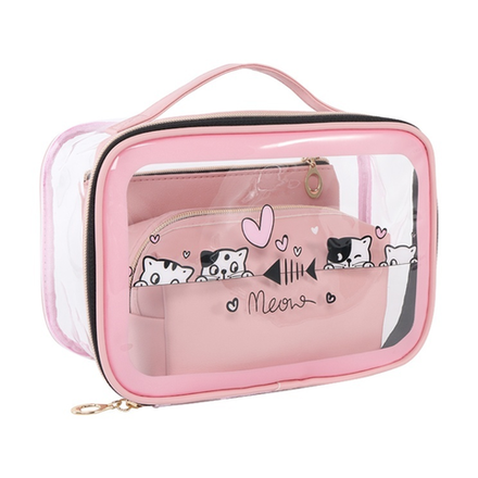 Косметичка бело-розовая