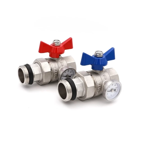 Комплект кранов д/коллек.групп прямой с терм. 1" VIEIR VR1102