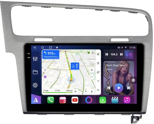 Магнитола для Volkswagen Golf 7 2012-2020 (рамка серебро) - FarCar S400-TS18 монитор 10.36" QLED на Android 14, CarPlay, 4G SIM-слот