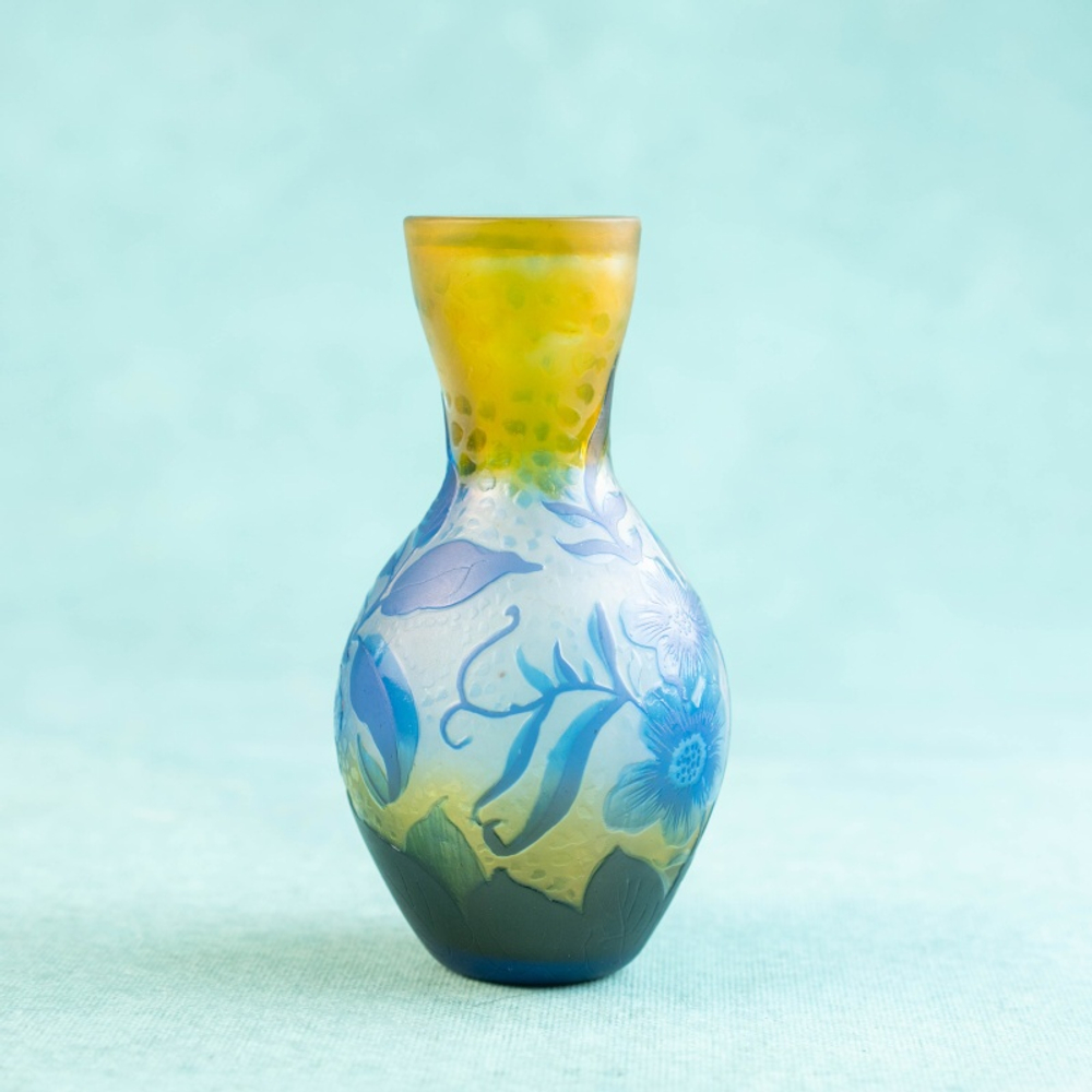 Ваза в стиле GALLE (ГАЛЛЕ) «Синие цветы»