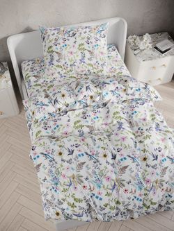 Постельное белье перкаль Сказка "Каролина" 1,5-сп Наволочка 50х70 см 1 шт Простынь на резинке 90x200 см Пододеяльник 145x215 см