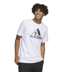 Мужское теннисное поло adidas Power Logo Foil T-Shirt Men - White, Grey