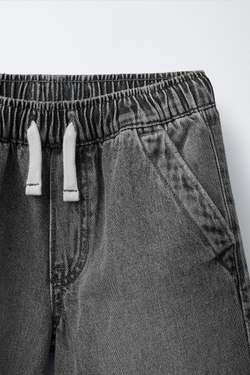 ZARA ДЖИНСОВЫЕ ШОРТЫ LOOSE FIT, МЯГКИЙ СЕРЫЙ