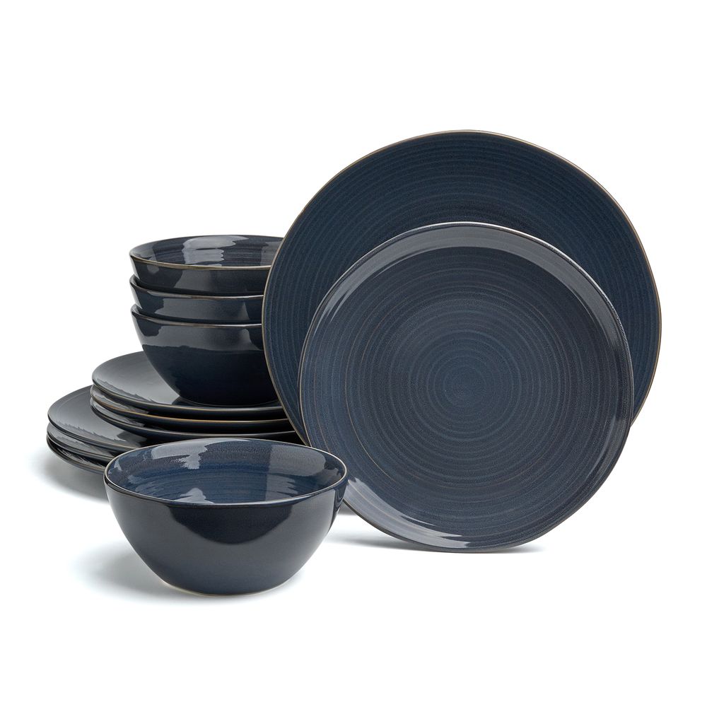 НАБОР ОБЕДЕННЫЙ BRONCO "CONCEPT" НА 4ПЕР. 12 ПР. СИНИЙ