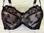 Бюстгальтер plus size на косточках с кружевными мягкими чашками (Размер: 105E) (Цвет: черный)