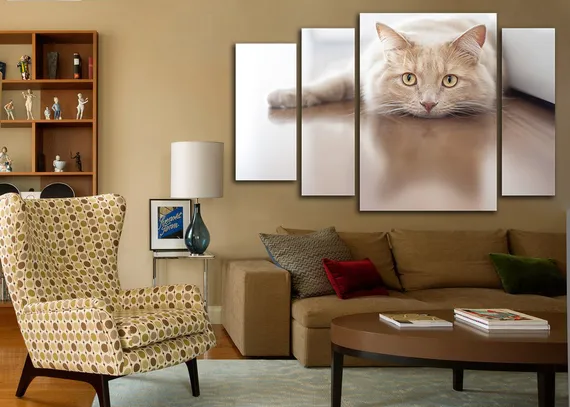 Модульная картина "Скучающая кошка"