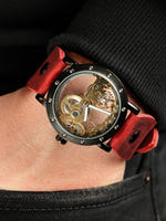 Часы скелетоны механические Power Black Red YOURTIME