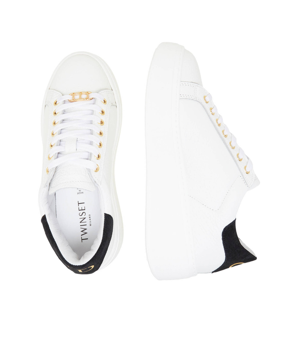 Кожаные кроссовки TWINSET - белый(241TCT094)