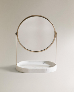 Zara Home зеркало для ванной комнаты, стекло, серый