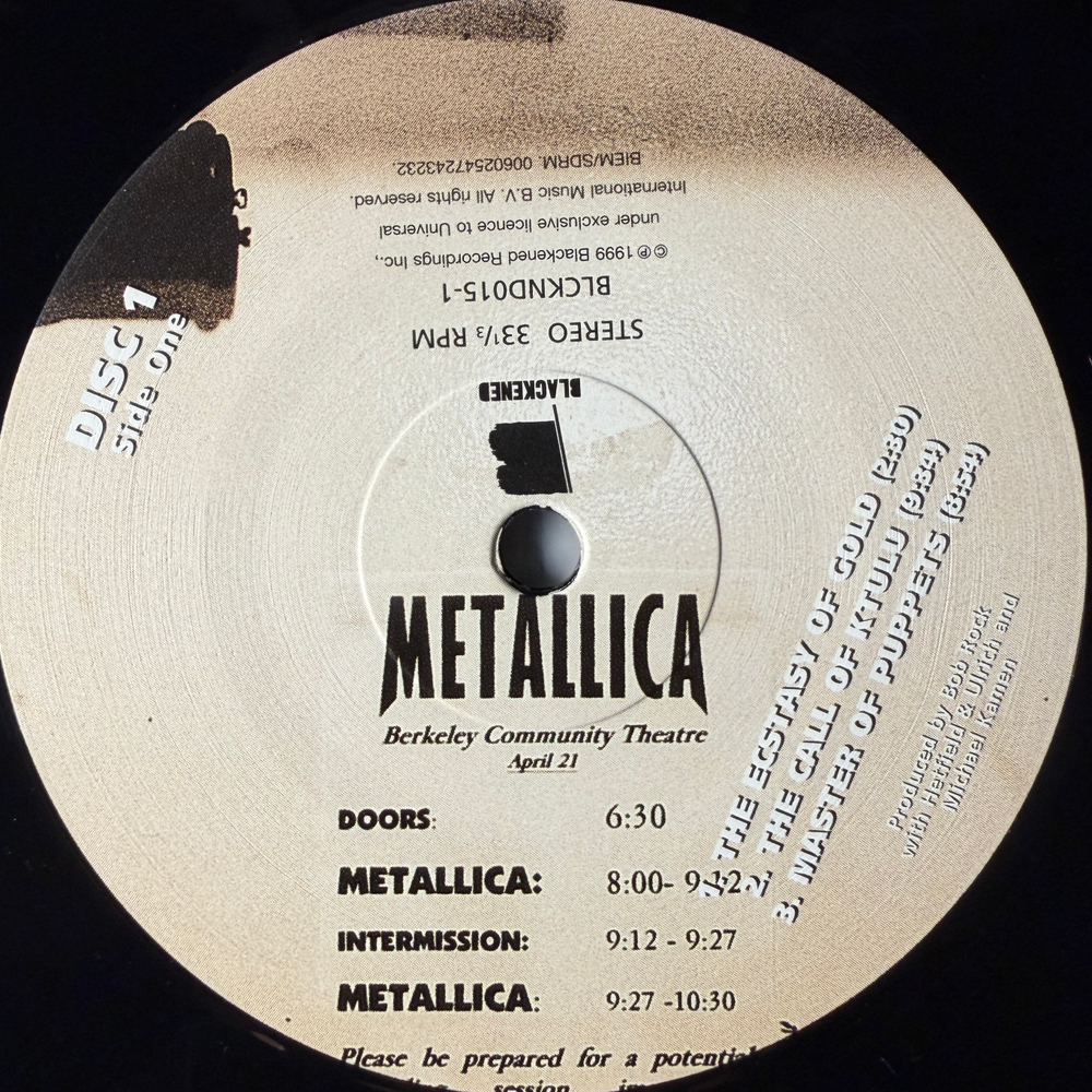 Metallica With Michael Kamen Conducting The San Francisco Symphony Orchestra ‎– S&M 3LP (Европа 2015г.) Т