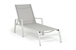 "Парма" шезлонг, каркас алюминий светло-серый (RAL7035) муар, ткань текстилен светло-серая