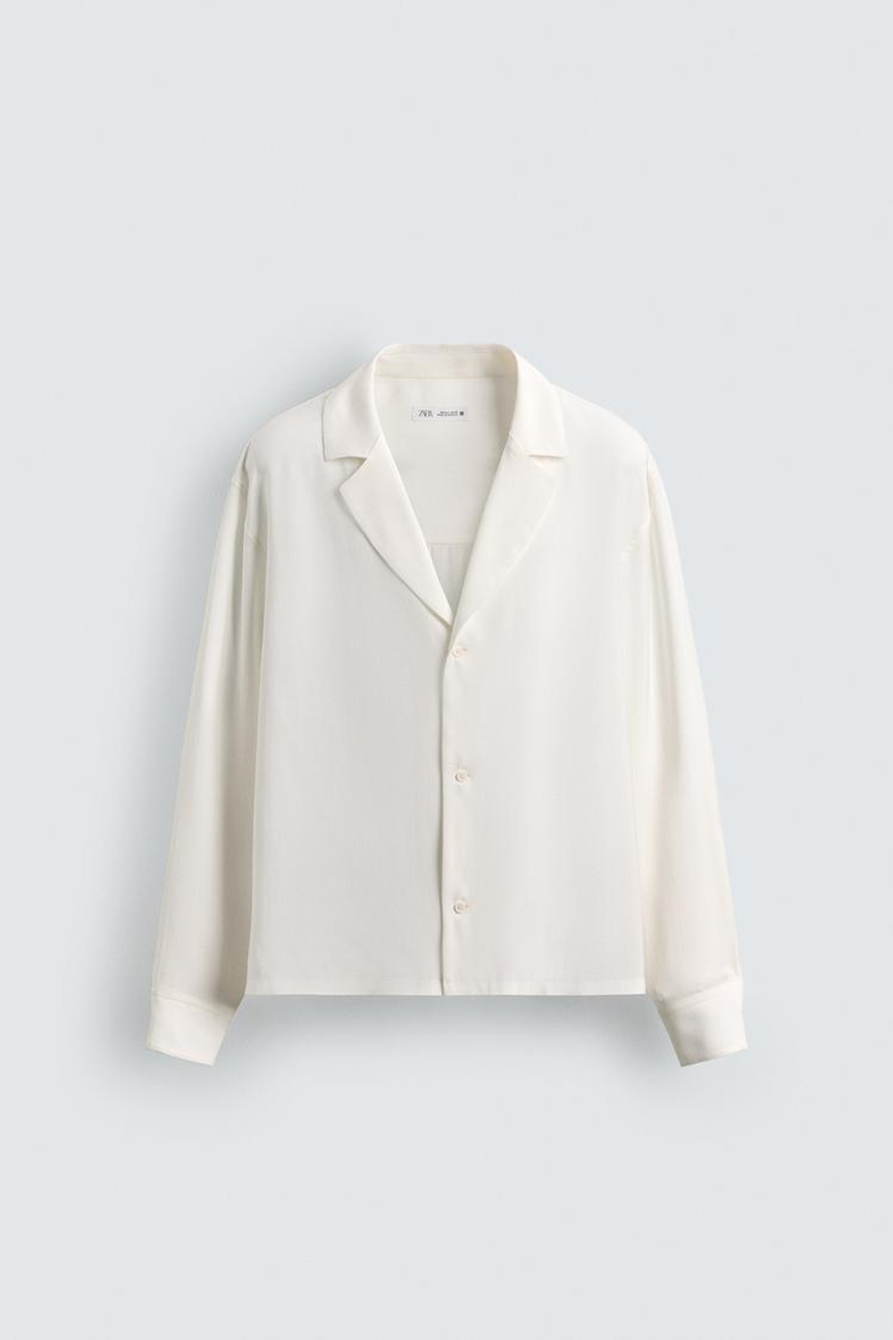 ZARА РУБАШКА BOXY-FIT ИЗ СТРУЯЩЕЙСЯ ТКАНИ, БЕЛЫЙ