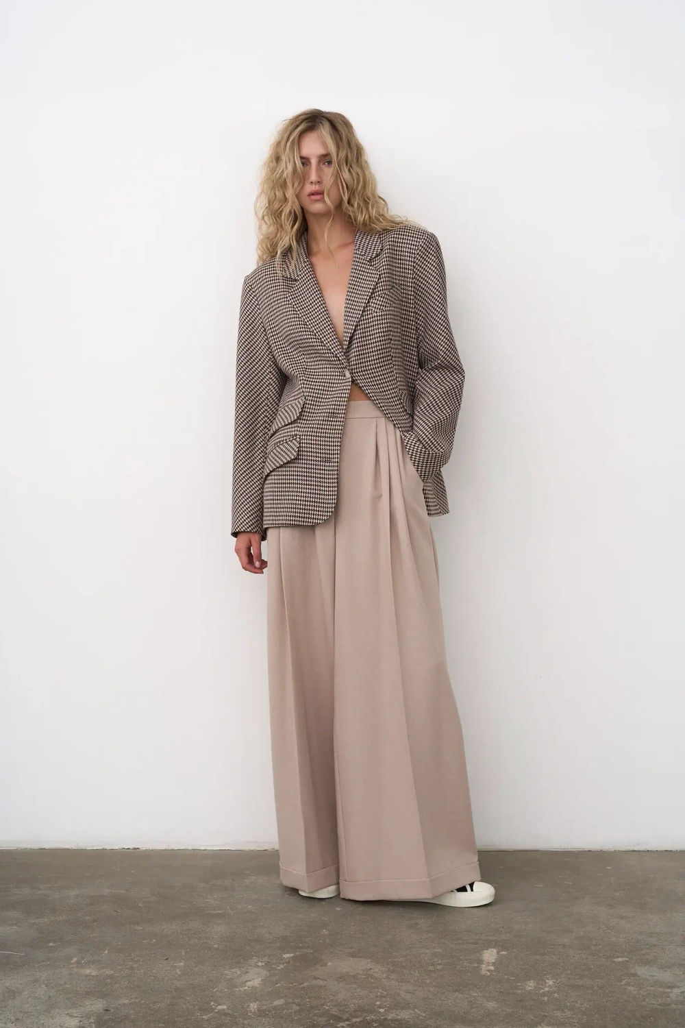 Брюки-палаццо бежевые