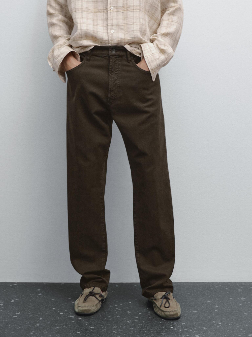 Massimo Dutti Зауженные джинсы, коричневый