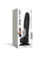 Черный фаллоимитатор Strap-On-Me Sliding Skin Realistic Dildo size L