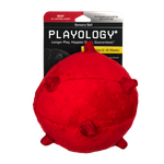 Сенсорный плюшевый мяч Playology PUPPY SENSORY BALL 15 см для щенков средних и крупных пород 8-16 недель с ароматом говядины, цвет красный