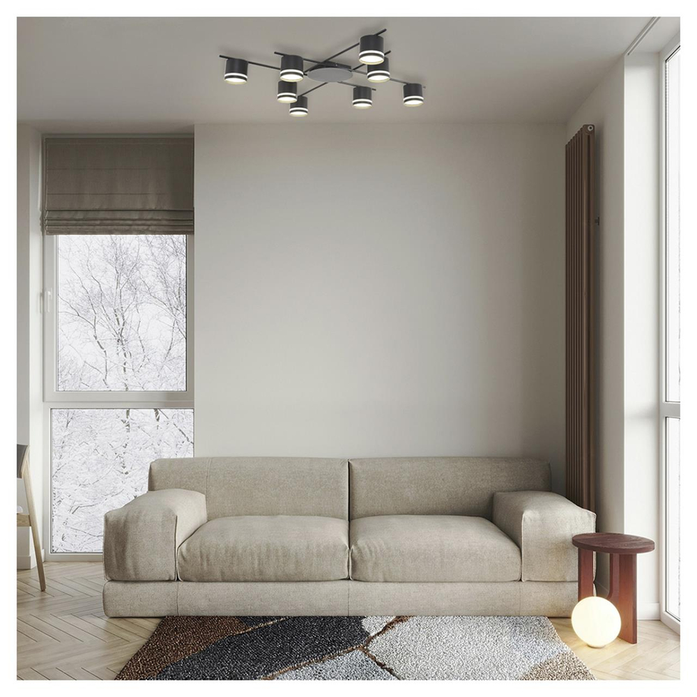8362/8C COMFI LN 000 черный, металл/акрил Светильник потолочный GX53 LED 8*7W 220V BERTY