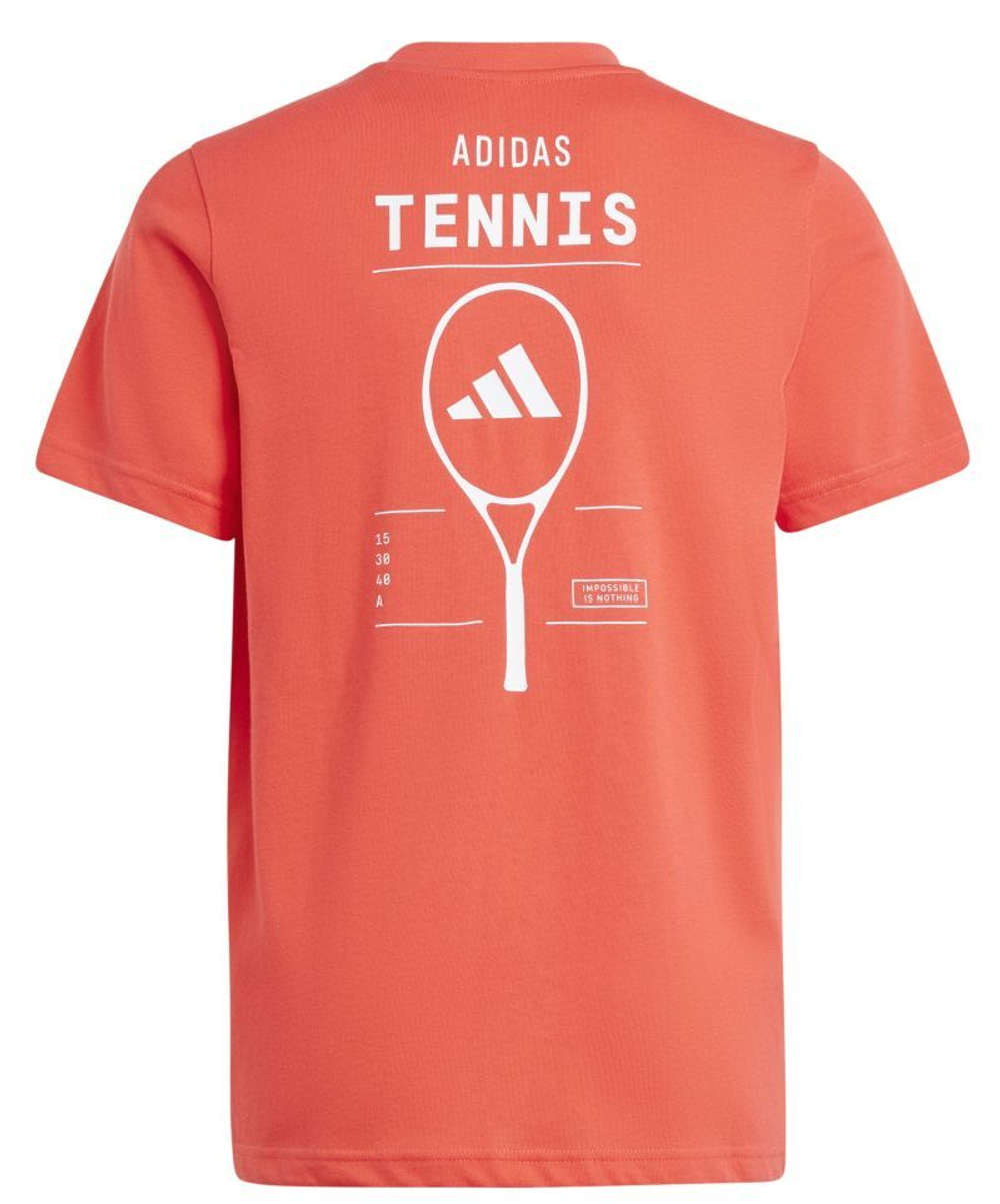 Футболка для мальчика теннисная Adidas Junior Aeroready Tennis Category Graphic - красный