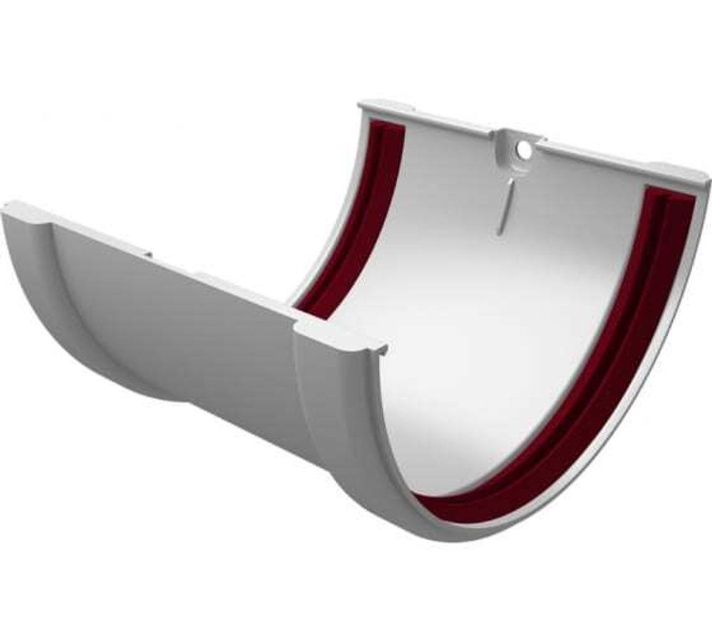 Соединитель желобов ПВХ стандарт белый GL