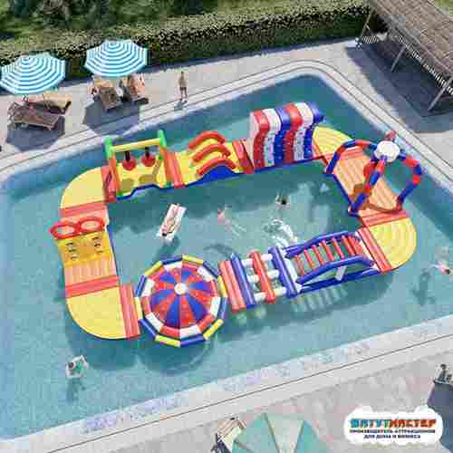 Коммерческий надувной аквапарк для бизнеса «Остров смеха» 14,5×8×2,5 м