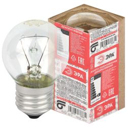 Лампочка ЭРА P45 40Вт Е27 / E27 230В шар прозрачный в гофре