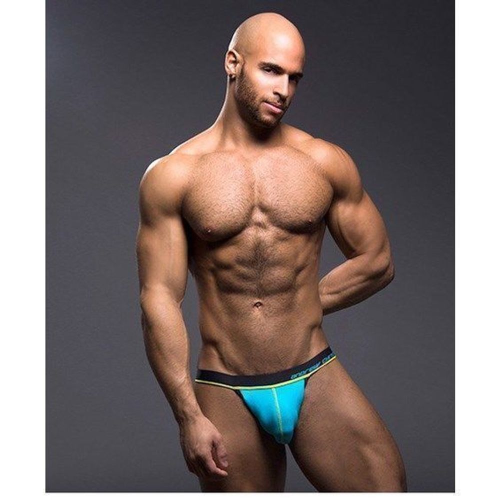 Мужские трусы джоки голубые Andrew Christian Glow Almost Naked Quirk  AC9536