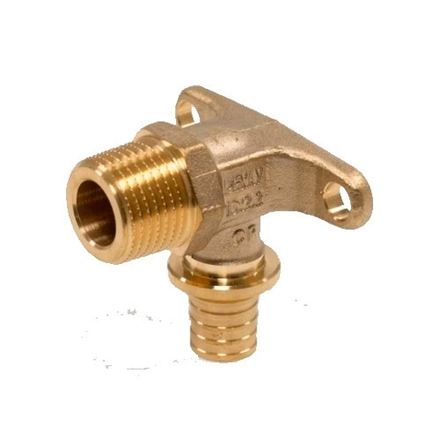 Угольник настенный НР 16-Rp1/2" DZR латунь Рехау