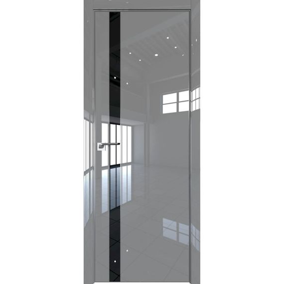 Межкомнатная дверь глянцевая Profil Doors 18LE грей люкс со вставкой