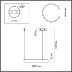 6535/28L LEDIO LN23 224 латунь Светильник подвесной LED 28W 3000-6000K 1240Лм 220V INDIE