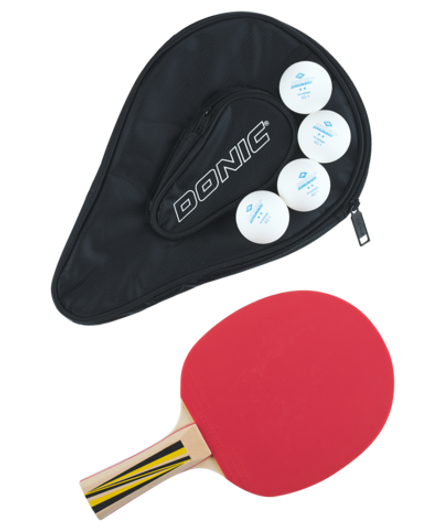 Набор для настольного тенниса Top Team 500, 1 ракетка, 4 мяча, чехол