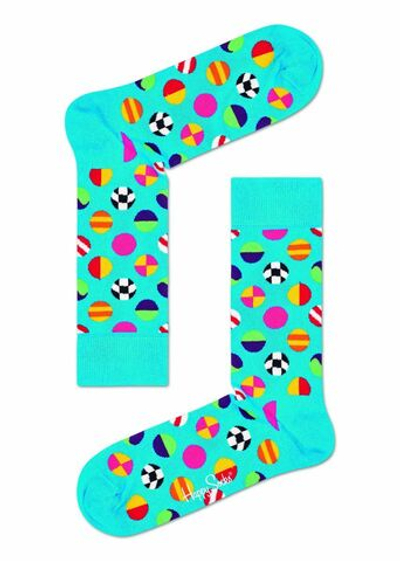 Яркие носки унисекс Clashing Dot Sock с мячиками (Размер: 29) (Цвет: аквамариновый)