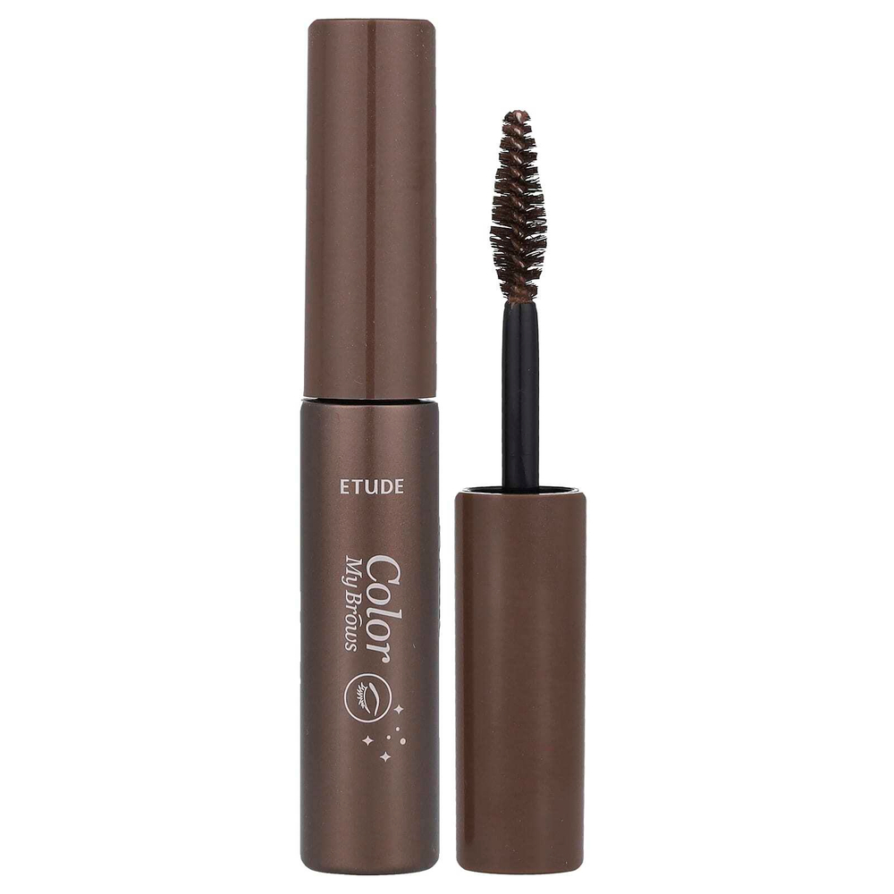 ETUDE, Color My Brows, гель для бровей, насыщенный коричневый № 01, 4,5 г (0,15 унции)