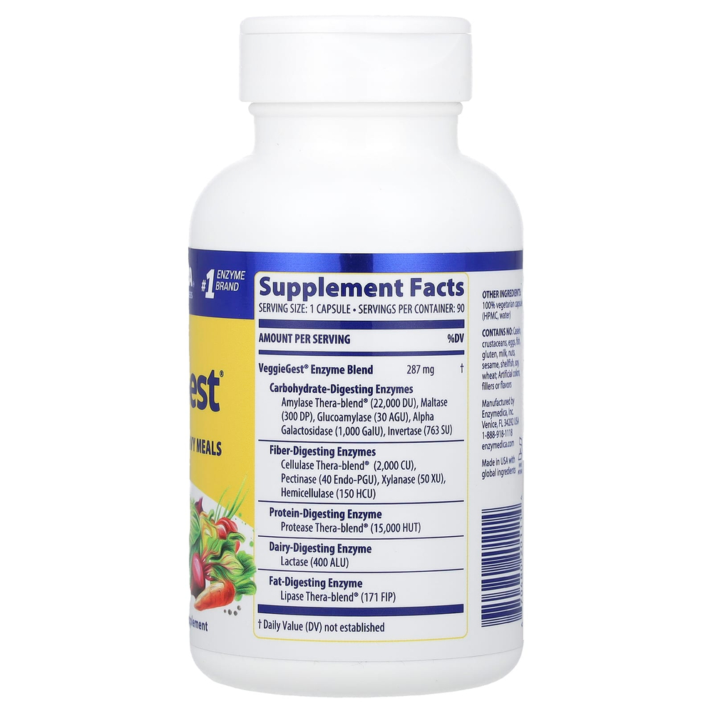 Enzymedica, VeggieGest®, 90 капсул
