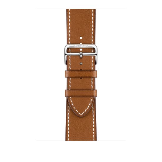 Apple Watch Hermès 45mm Silver Stainless Steel Case with Single Tour Deployment Buckle Fauve