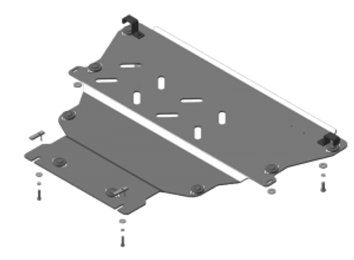 Защита картера Двигателя, КПП. 5 мм, Алюминий для Ford Kuga 2013-2019 MOTODOR.30708