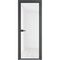 Алюминиевая дверь 1AХ серая ночь стекло белый триплекс