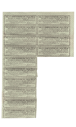 Облигация 100 рублей 1916 год. 5,5% военный краткосрочный заем с 14 купонами № 754033. VF (Большой формат А4)