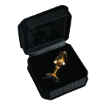 Золотистая маленькая анальная втулка 6см с прозрачным кристаллом ToyFa Metal 712004