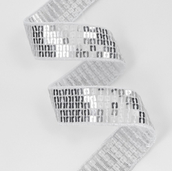 Лента декоративная с квадратными пайетками 25 мм