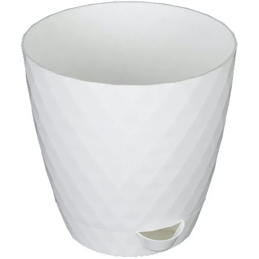 Горшок для цветов пластиковый 1л d-13,5см «Румба» белый
