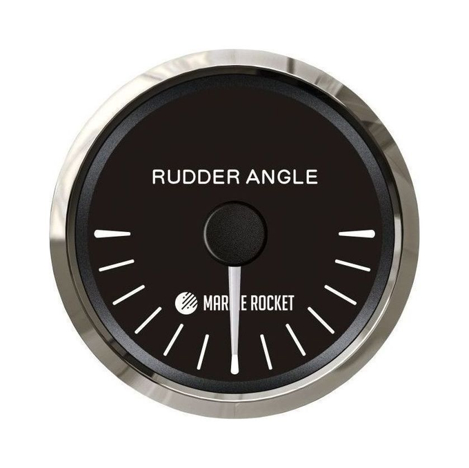 Указатель угла поворота руля, черный циферблат, нержавеющий ободок, д. 52 мм, 87-900 Ом, Marine Rocket