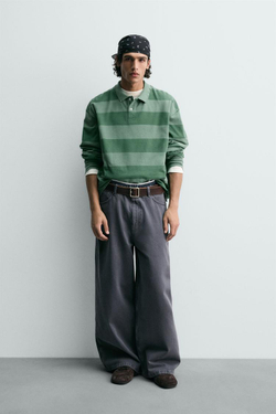 ZARA БРЮКИ СВОБОДНОГО КРОЯ LIMITED EDITION, ВЫЦВЕТШИЙ СИНИЙ