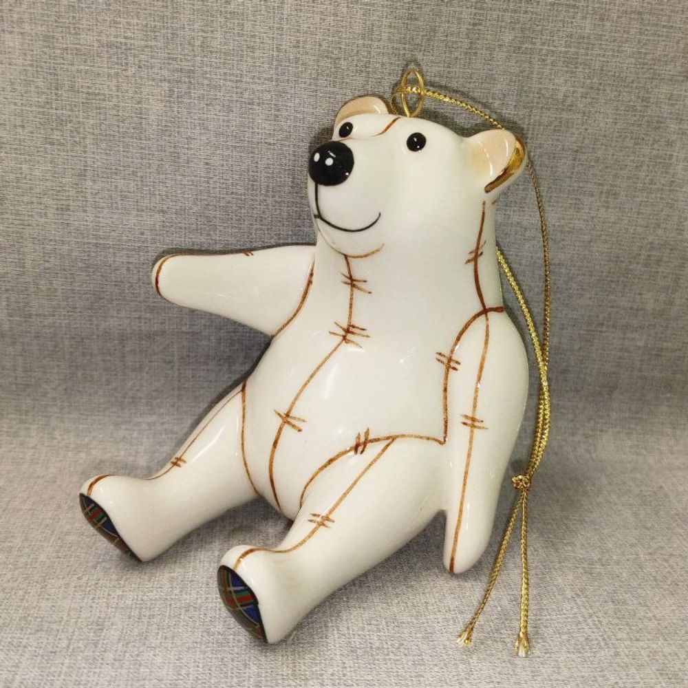 Фарфоровая ёлочная игрушка Медведь Потапыч